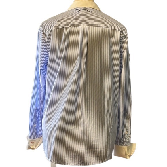 Kate Spade Striped Button Down Shirt, Blue/White, size 10 - Picture 9 of 14